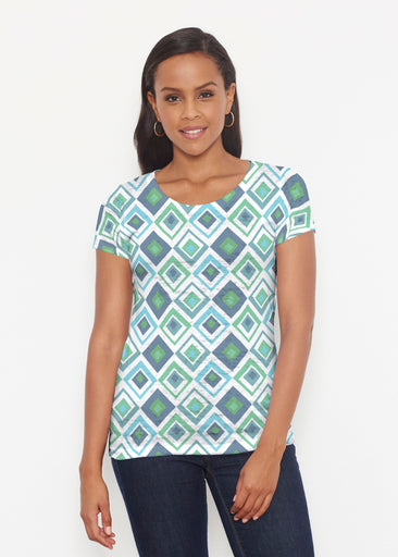 Cubed Blue (7807) ~ Signature Short Sleeve Scoop Shirt