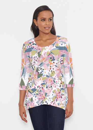 Floral Leopard (7810) ~ Katherine Hi-Lo Thermal Tunic