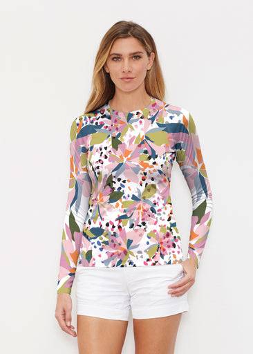 Floral Leopard (7810) ~ Long Sleeve Rash Guard