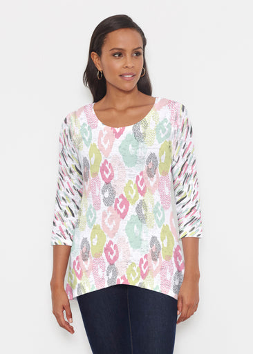 Abstract Pastel Ikat (7813) ~ Katherine Hi-Lo Thermal Tunic