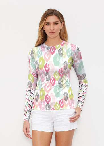 Abstract Pastel Ikat (7813) ~ Long Sleeve Rash Guard