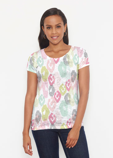 Abstract Pastel Ikat (7813) ~ Signature Short Sleeve Scoop Shirt