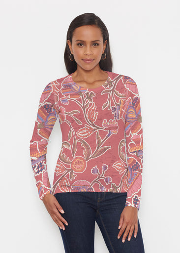 Patterns At Play Apricot (7826) ~ Signature Long Sleeve Crew Shirt