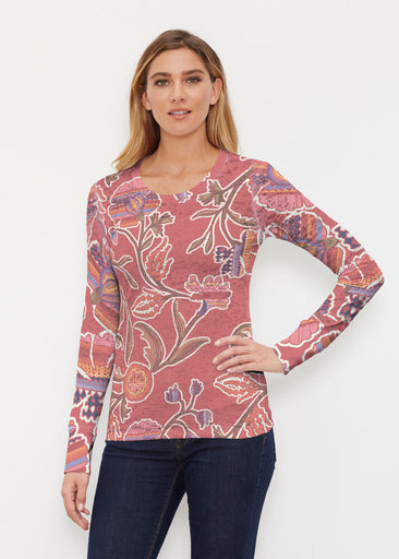 Patterns At Play Apricot (7826) ~ Thermal Long Sleeve Crew Shirt