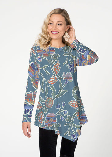 Patterns at Play Blue (7827) ~ Asymmetrical French Terry Tunic