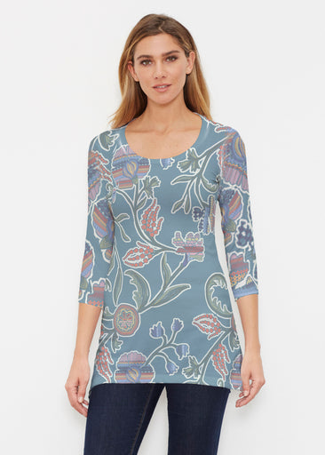 Patterns At Play Blue (7827) ~ Buttersoft 3/4 Sleeve Tunic