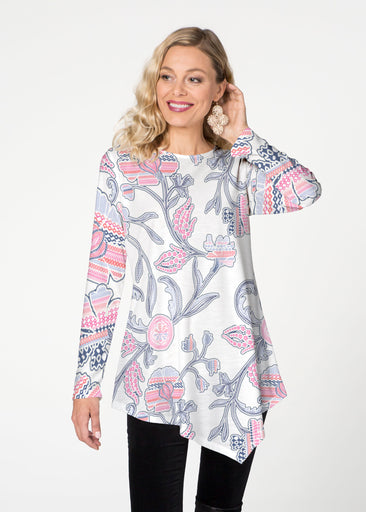 Patterns at Play Pink (7839) ~ Asymmetrical French Terry Tunic