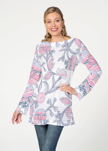 Patterns at Play Pink (7839) ~ Banded Boatneck Tunic