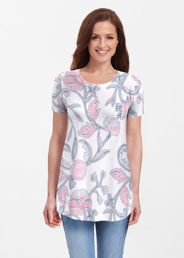 Patterns at Play Pink (7839) ~ Short Sleeve Butterknit tunic