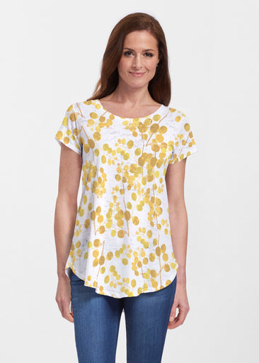 Golden Pome (7846) ~ Signature Short Sleeve Scoop Neck Flowy Tunic