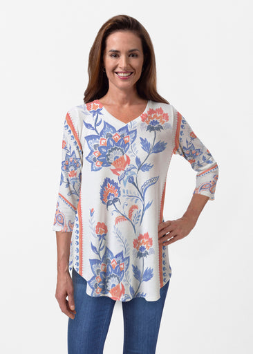 Bohemian Chintz (7847) ~ Butterknit V-neck Flowy Tunic