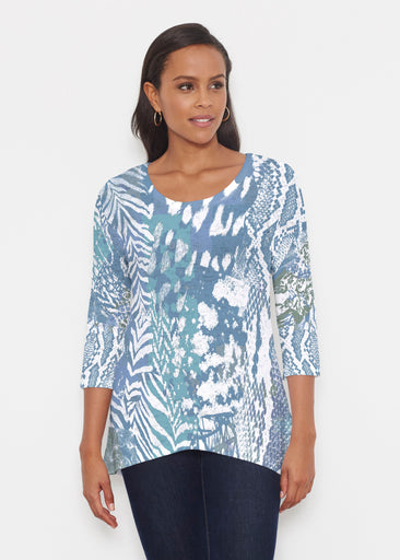 Jungle Warrior Blue (7850) ~ Katherine Hi-Lo Thermal Tunic