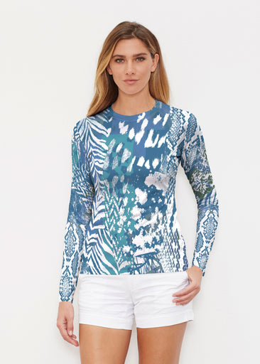 Jungle Warrior Blue (7850) ~ Long Sleeve Rash Guard