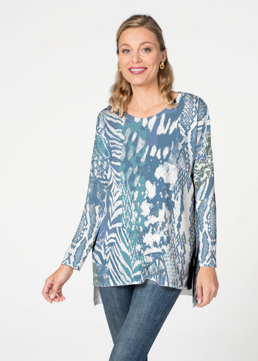 Jungle Warrior Blue (7850) Slouchy Butterknit Top