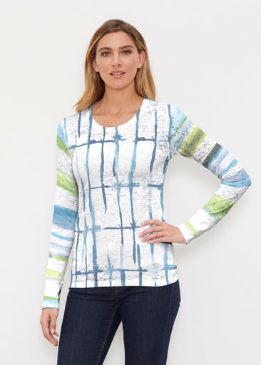 Knotted Stripe (7853) ~ Thermal Long Sleeve Crew Shirt