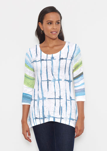 Knotted Stripe (7853) ~ Katherine Hi-Lo Thermal Tunic