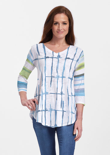 Knotted Stripe (7853) ~ Signature V-neck Flowy Tunic