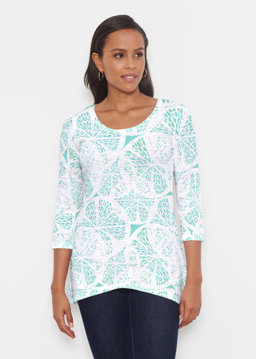 Aqua Citrus (7855) ~ Katherine Hi-Lo Thermal Tunic