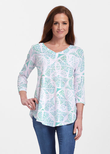 Aqua Citrus (7855) ~ Signature V-neck Flowy Tunic