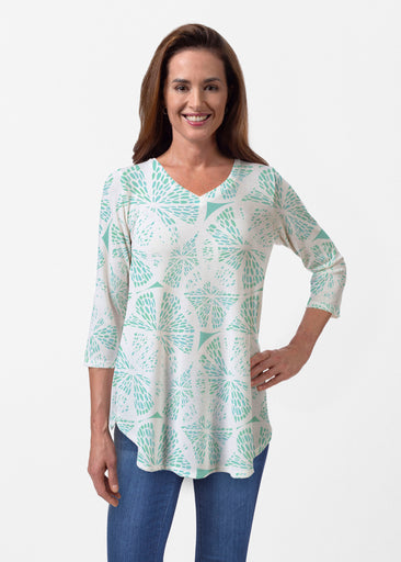 Aqua Citrus (7855) ~ Butterknit V-neck Flowy Tunic