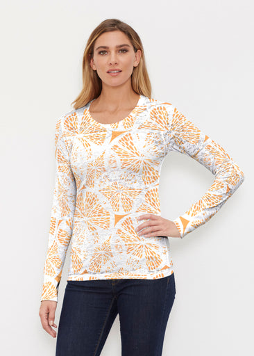 Orange Citrus (7862) ~ Thermal Long Sleeve Crew Shirt