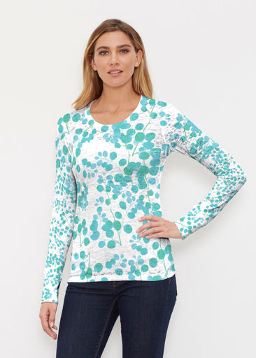 Teal Pome (7863) ~ Thermal Long Sleeve Crew Shirt