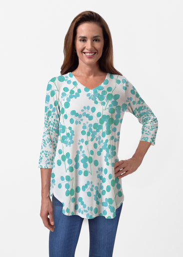 Teal Pome (7863) ~ Butterknit V-neck Flowy Tunic