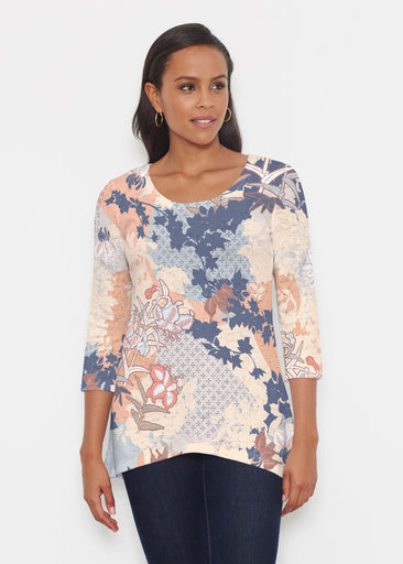 Oriental Floral (7868) ~ Katherine Hi-Lo Thermal Tunic