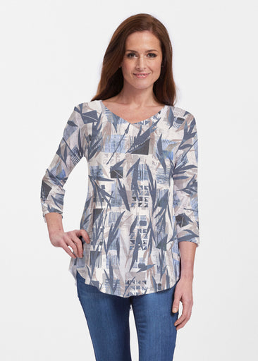 Leaves of Geo (7870) ~ V-neck Flowy Tunic