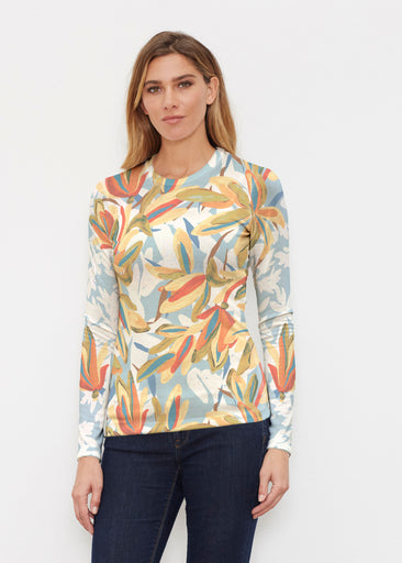 Colorful Palm (7874) ~ Butterknit Long Sleeve Crew Top