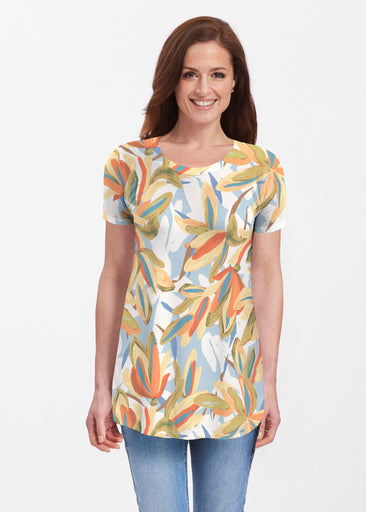 Colorful Palm (7874) ~ Short Sleeve Butterknit tunic