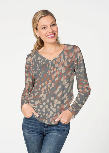 Edgy Splash (7877) ~ French Terry V-neck Top