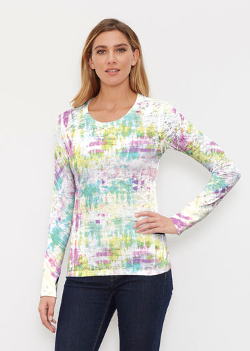 Summer Tie Dye (7878) ~ Thermal Long Sleeve Crew Shirt