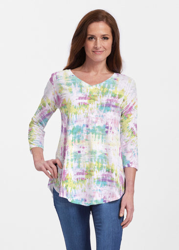 Summer Tie Dye (7878) ~ V-neck Flowy Tunic