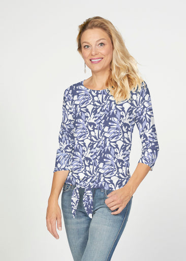 Camouflage Dots (7879) ~ French Terry Tie 3/4 Sleeve Top