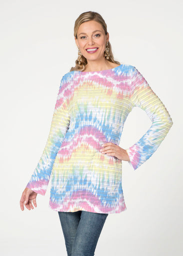 Waves Tie Dye (7896) ~ Banded Boatneck Tunic