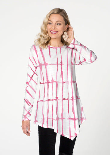 Knotted Pink (7897) ~ Asymmetrical French Terry Tunic