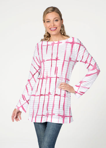 Knotted Pink (7897) ~ Banded Boatneck Tunic
