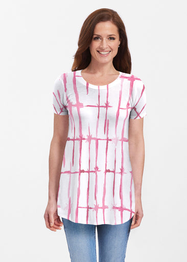 Knotted Pink (7897) ~ Short Sleeve Butterknit tunic