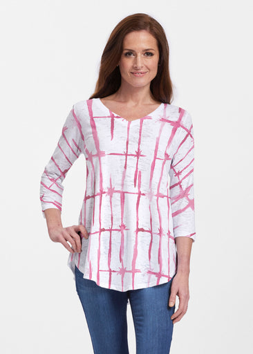 Knotted Pink (7897) ~ V-neck Flowy Tunic