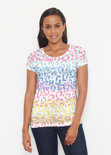 Leopard Ombre Rainbow (7899) ~ Short Sleeve Scoop Shirt