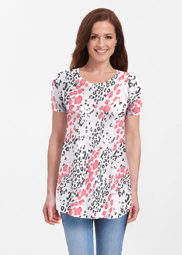 Greek Cat Pink (7903) ~ Short Sleeve Butterknit tunic