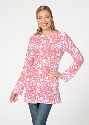 Camouflage Dots Pink (7912) ~ Banded Boatneck Tunic