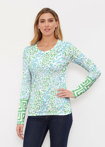 Greek Cat Green (7913) ~ Thermal Long Sleeve Crew Shirt
