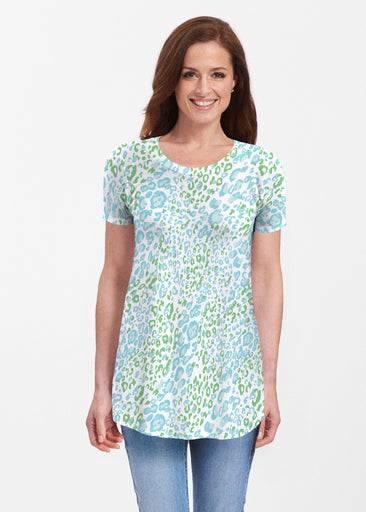 Greek Cat Green (7913) ~ Short Sleeve Butterknit tunic
