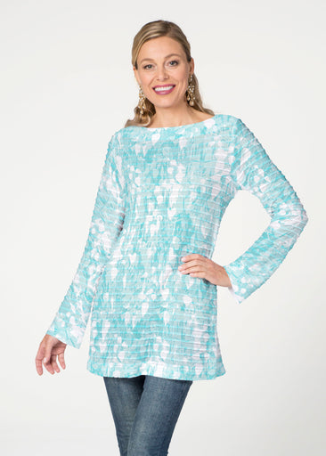 Shadow Aqua (7914) ~ Banded Boatneck Tunic