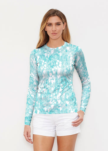 Shadow Aqua (7914) ~ Long Sleeve Rash Guard