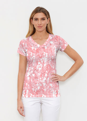 Shadow Coral (7915) ~ Signature Cap Sleeve V-Neck Shirt