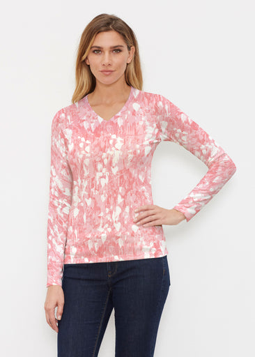 Shadow Coral (7915) ~ Butterknit Long Sleeve V-Neck Top