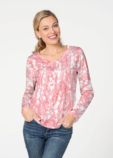 Shadow Coral (7915) ~ French Terry V-neck Top